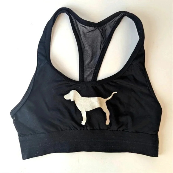 Pink Victoria's Secret Dog Racer Back Sports Bra / XS - Picture 2 of 6